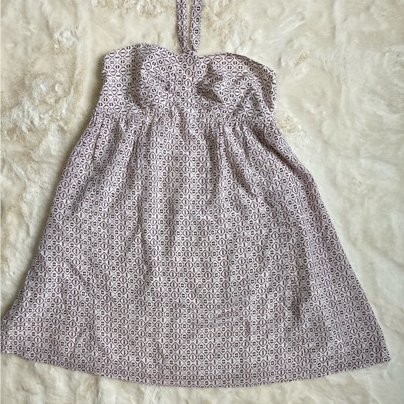 Madewell Convertible Halter Bandeau Silk Ivory & Burgundy dress, size two. - Picture 8 of 9